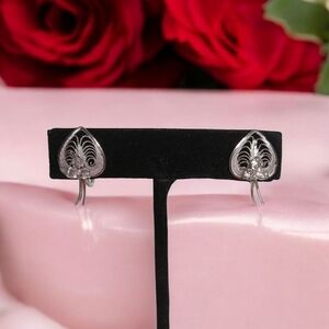 VINTAGE STERLING SILVER SCREWBACK EARRINGS‎ BRAND UNKNOWN VGC